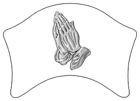 DABAN 516 SL WT Silver Praying Hands White Background copy